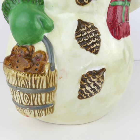 BICO Snowman Cookie Jar 11” Ceramic Holiday Gingerbread Christmas Kitchen Decor - Picture 12 of 14